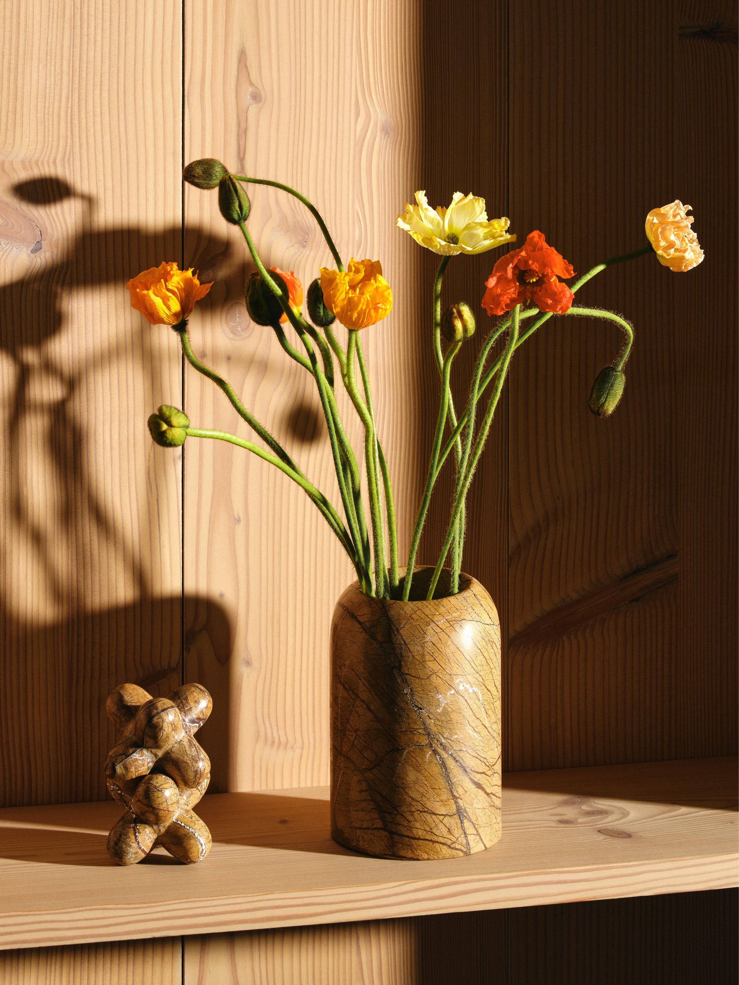 BOULDER Vase in Brown Marble Forest — Tom Dixon