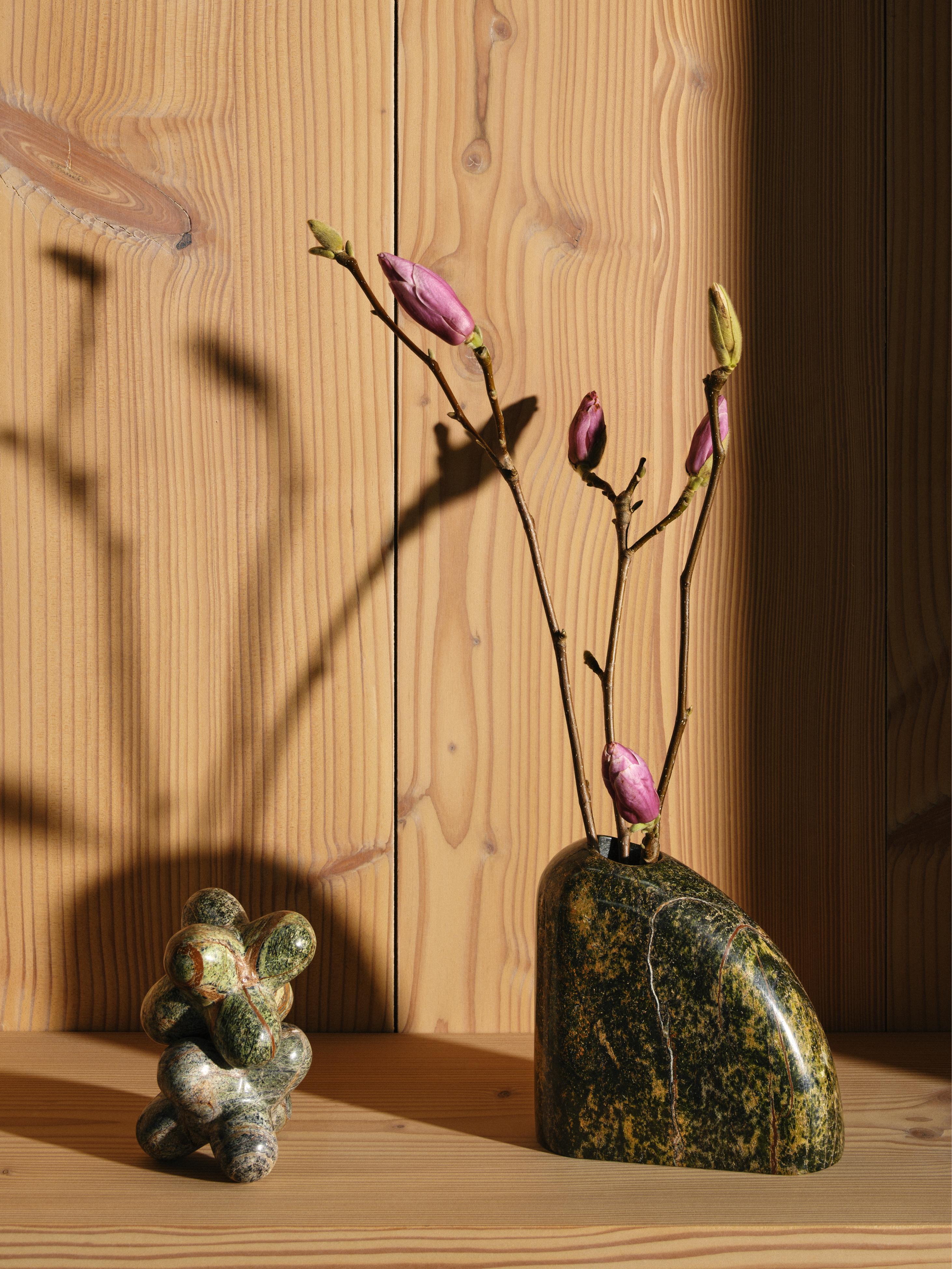BOULDER Vase in Forest Green Marble — Tom Dixon