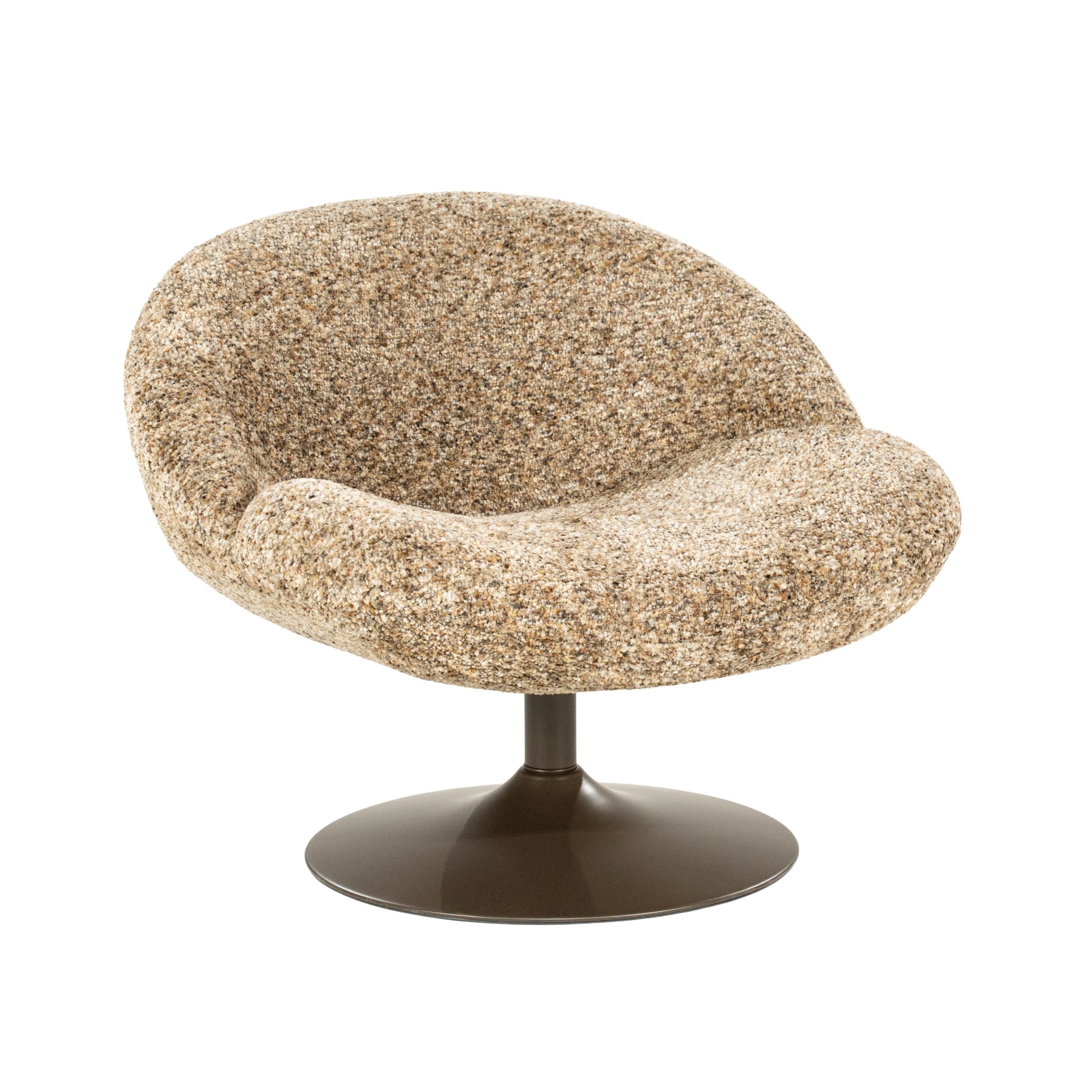 DUCKY armchair in beige with a brown base — By Boo