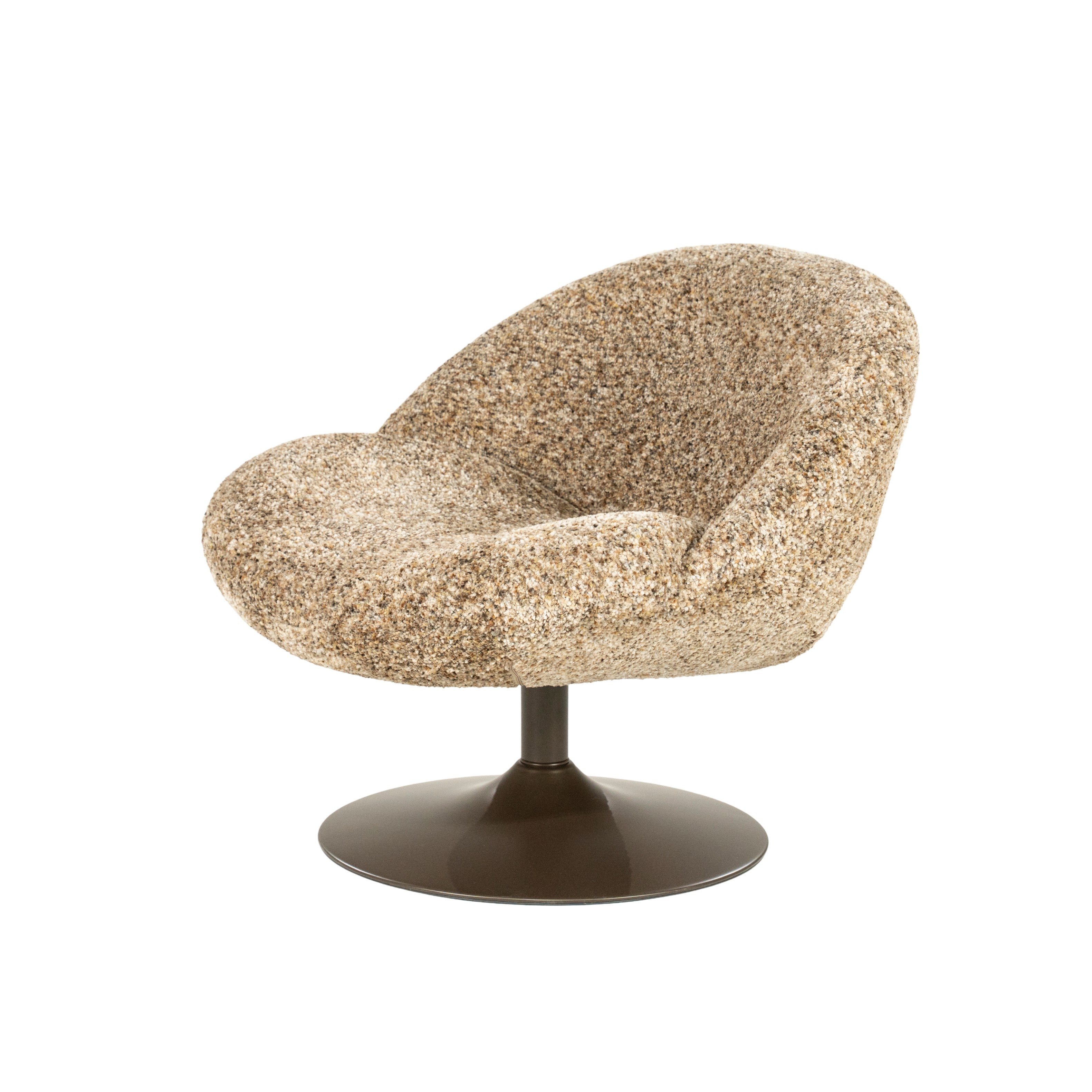 DUCKY armchair in beige with a brown base — By Boo