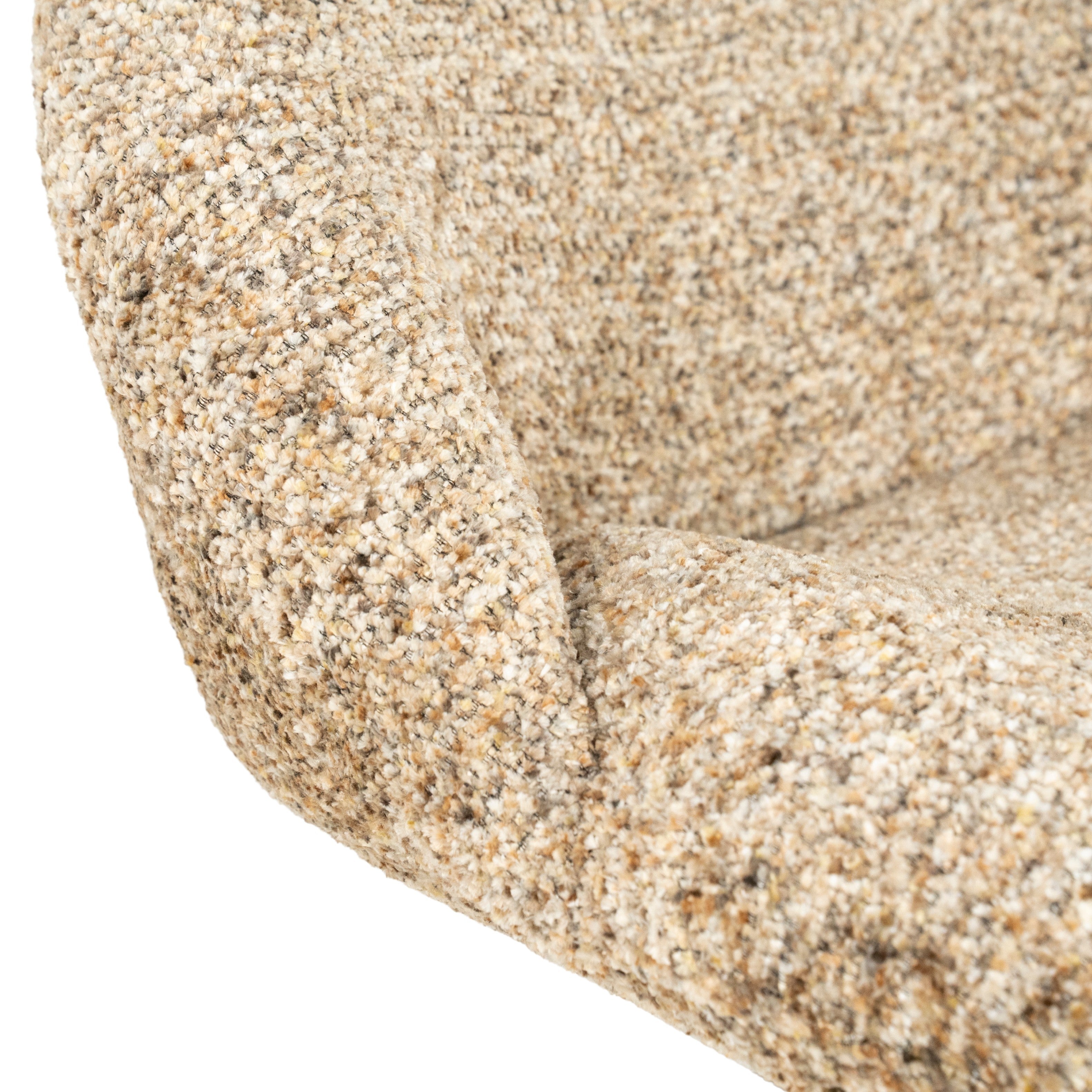 DUCKY armchair in beige with a brown base — By Boo