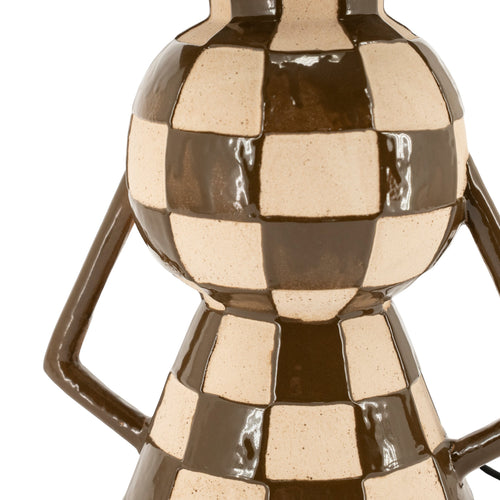 BLOCSY ONE Table Lamp in Brown with Beige — By Boo