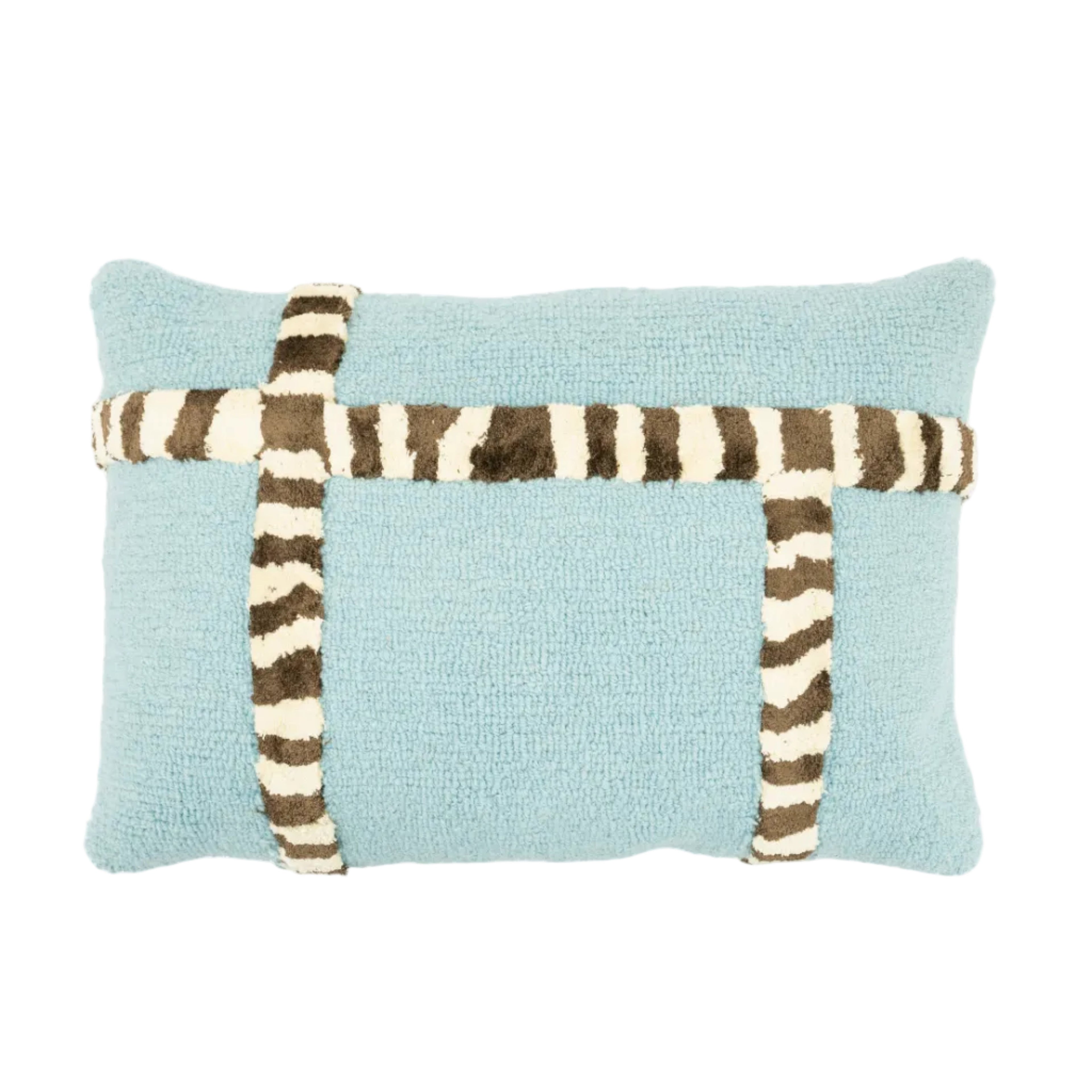 STRIPESCAPE cushion in light blue with a pattern — By Boo