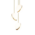 CRESCENT 3-Point Pendant Light with Opal Shade and Brass Accents — Lee Broom