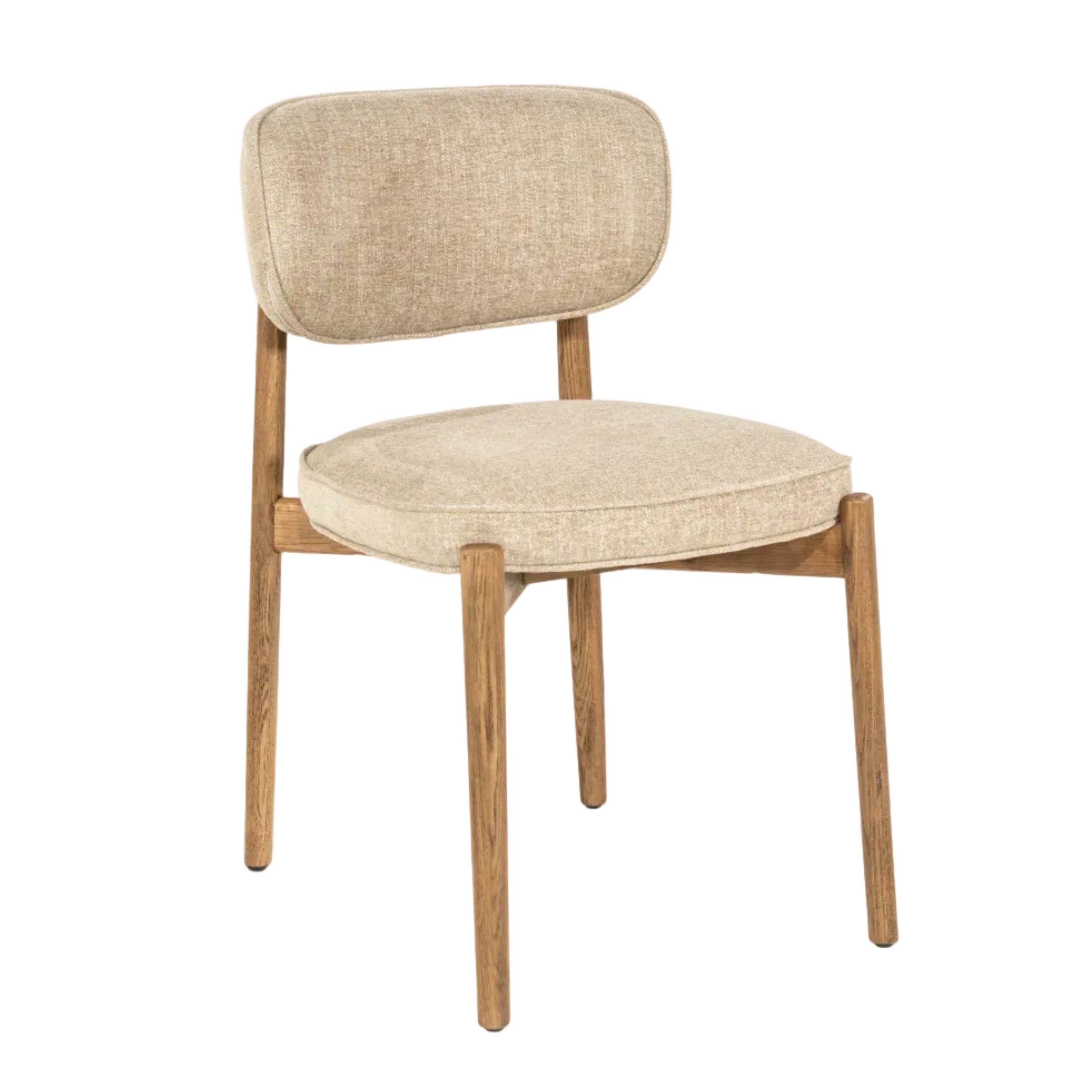 RUNE Chair in Beige with Oak Base — Eleonora