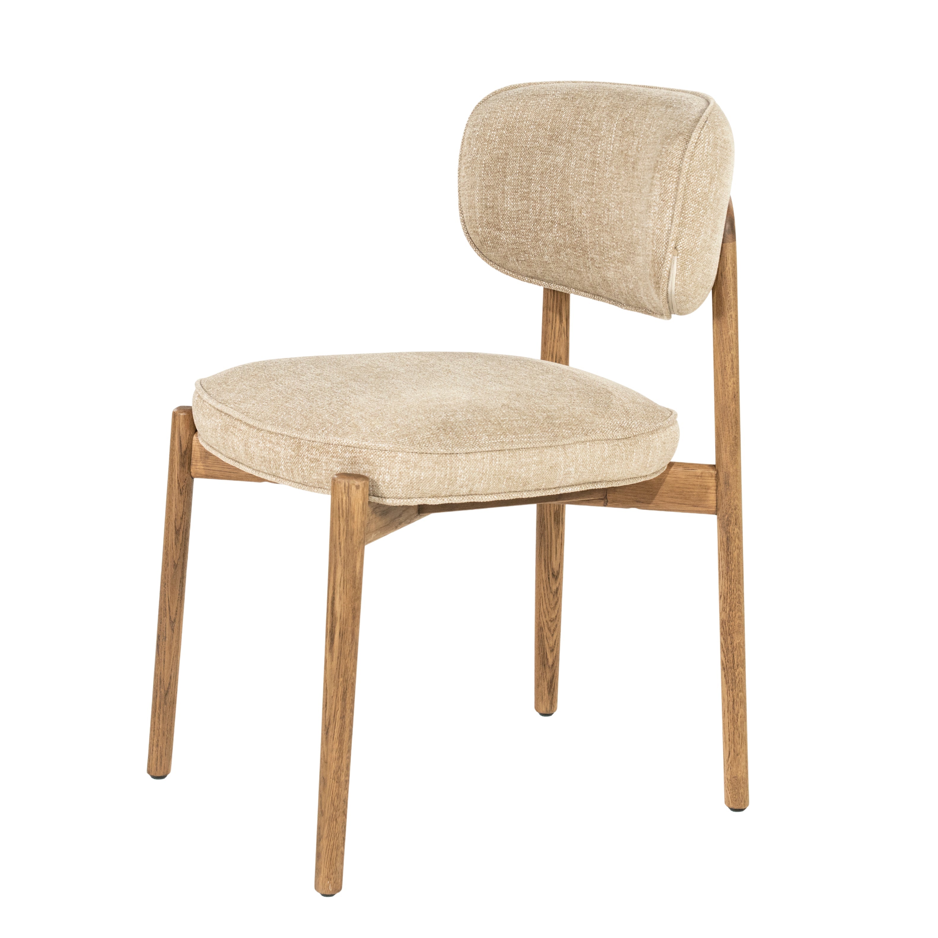RUNE Chair in Beige with Oak Base — Eleonora