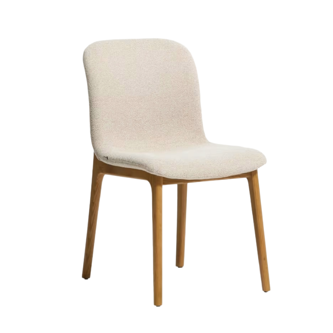 ELNOR chair in beige chenille with an oak base — Kave Home