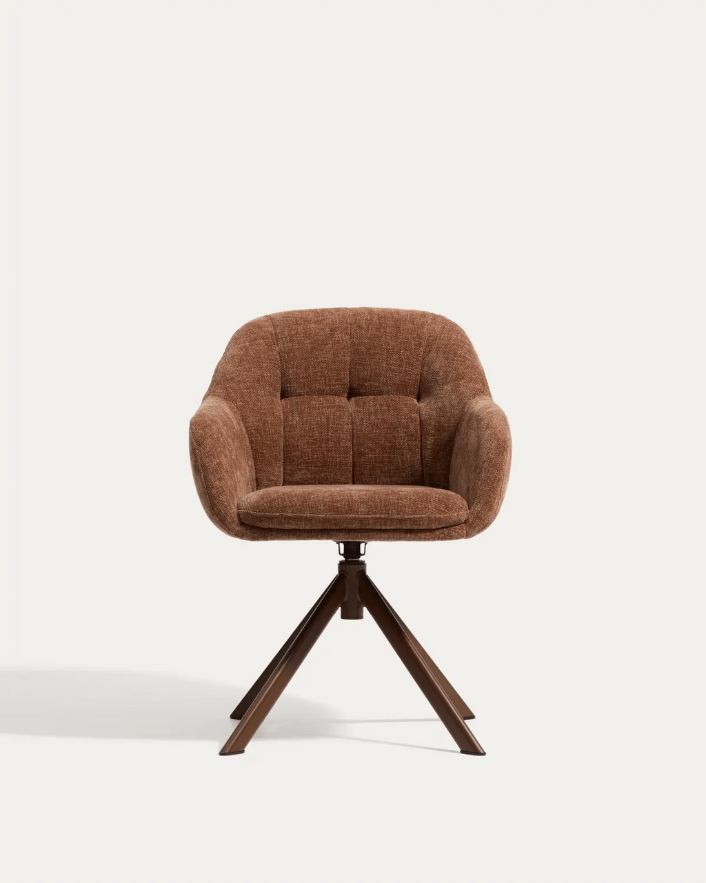 DORINA Brown Chenille Swivel Chair — Kave Home