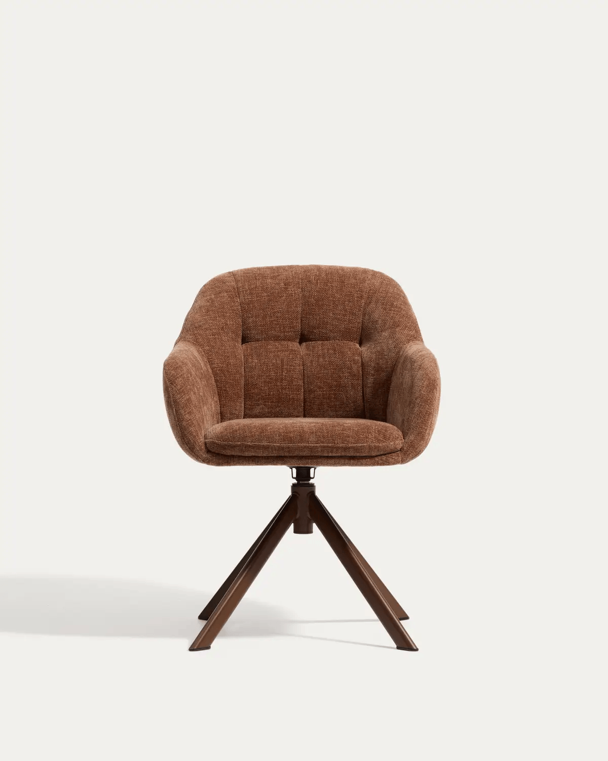 DORINA Brown Chenille Swivel Chair — Kave Home