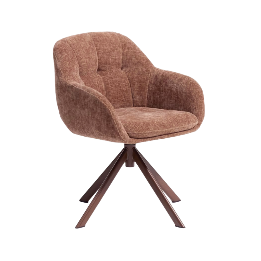 DORINA Brown Chenille Swivel Chair — Kave Home