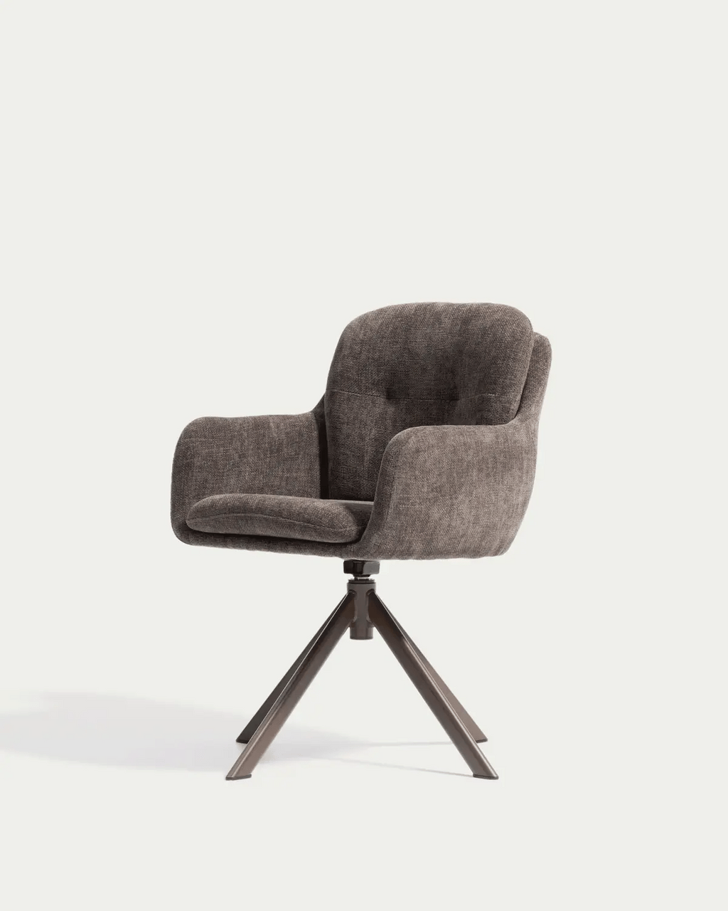 LEXA swivel chair in brown chenille — Kave Home