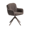 LEXA swivel chair in brown chenille — Kave Home