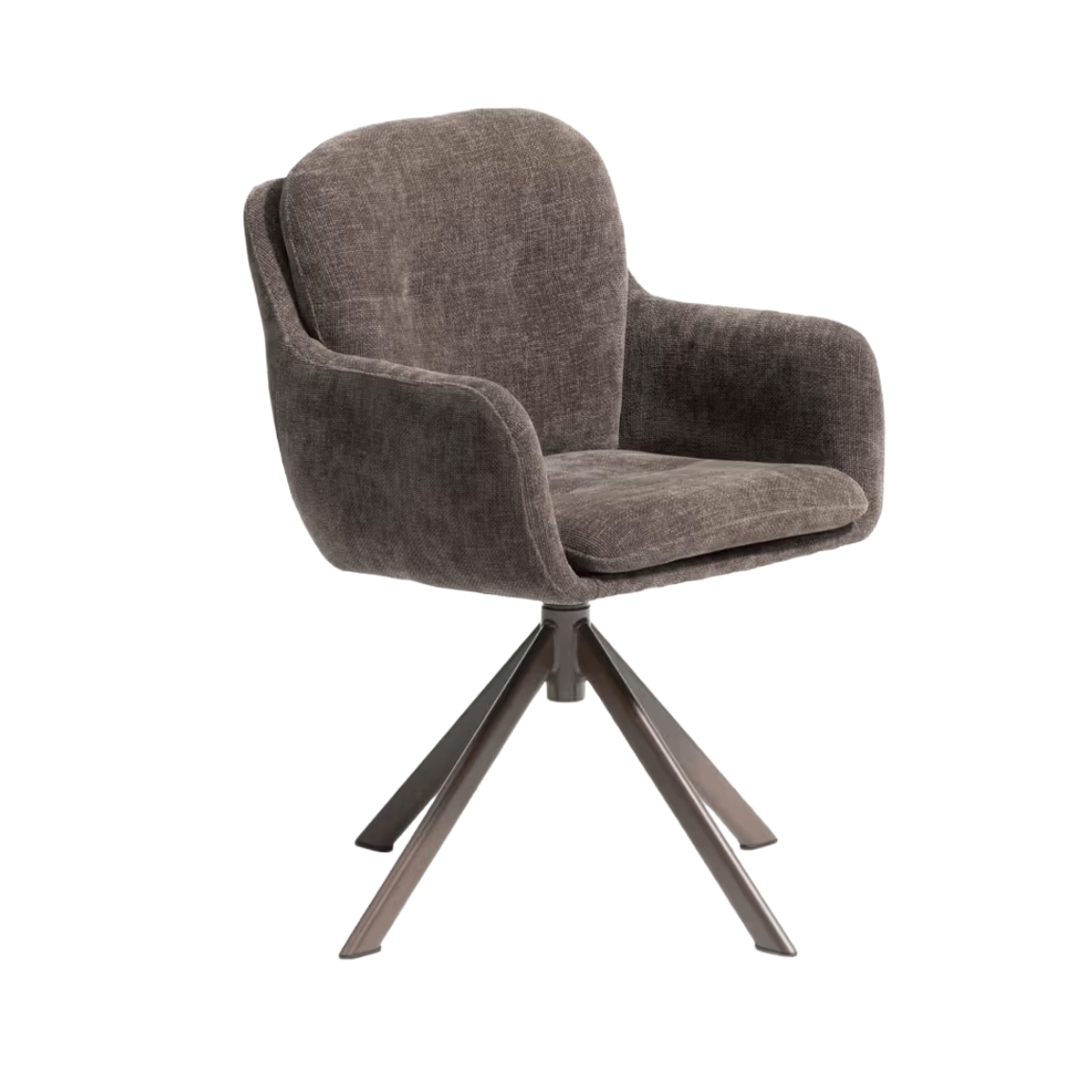 LEXA swivel chair in brown chenille — Kave Home