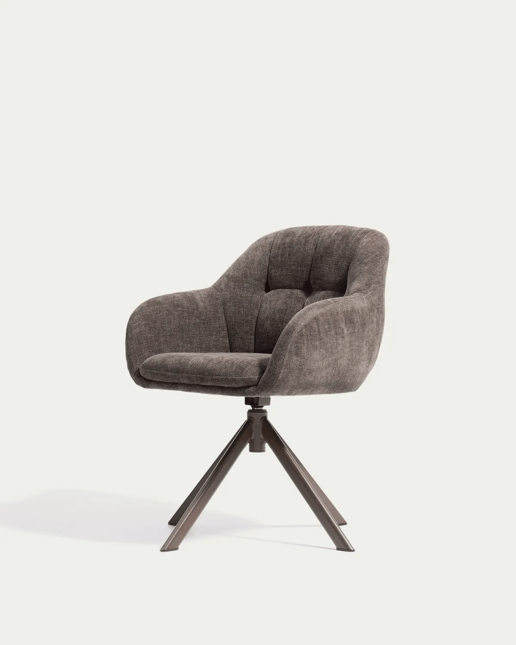 DORINA Brown Chenille Swivel Chair — Kave Home