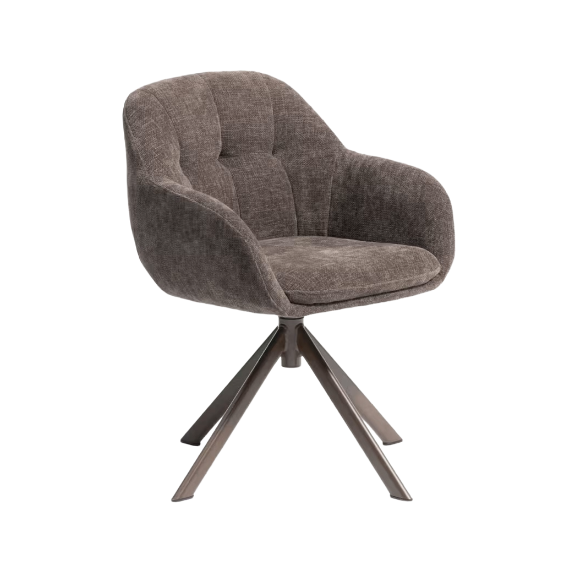 DORINA Brown Chenille Swivel Chair — Kave Home