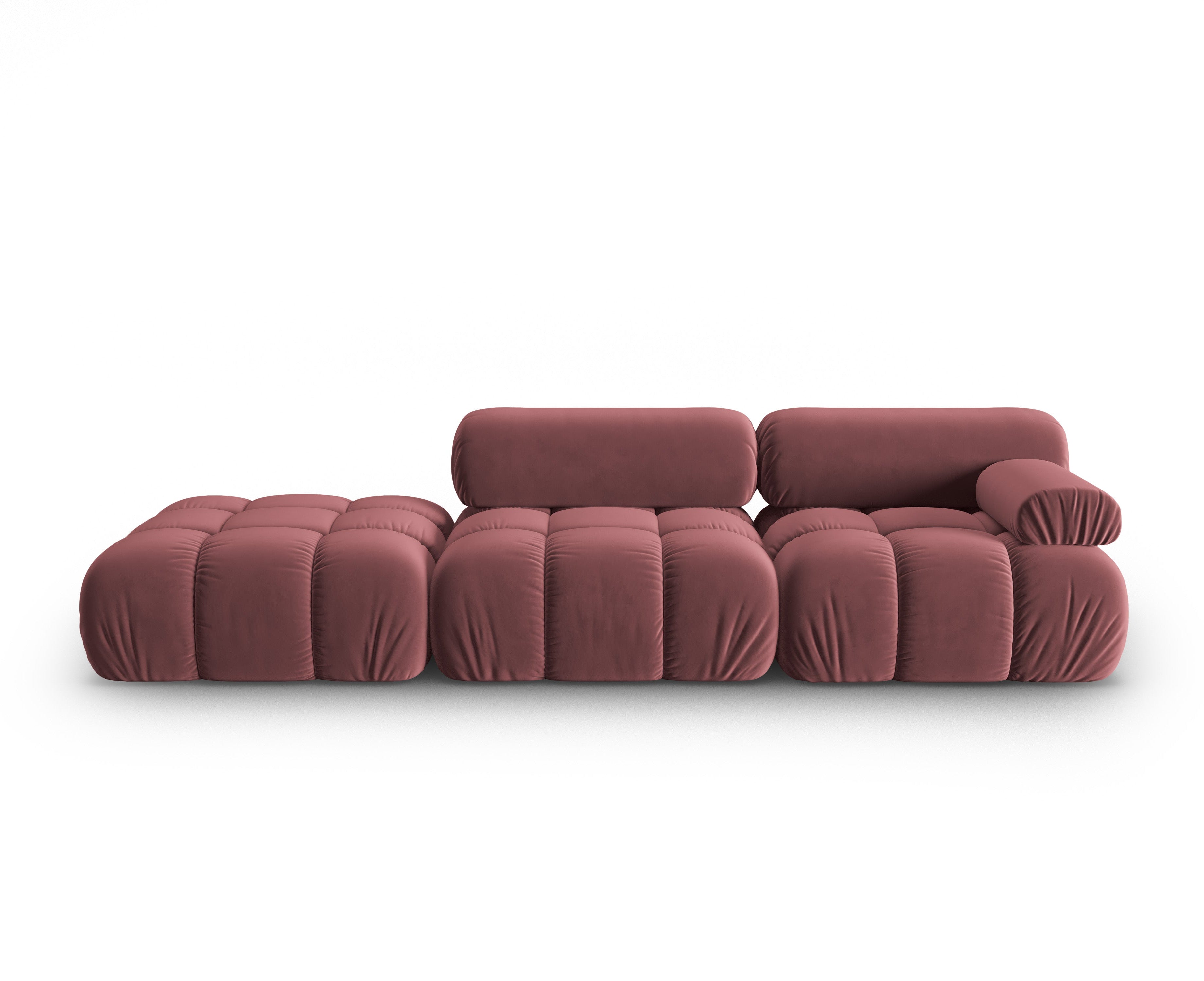 CORTINA Pink Velvet 3-Seater Open Left Sofa — Cosmopolitan Design