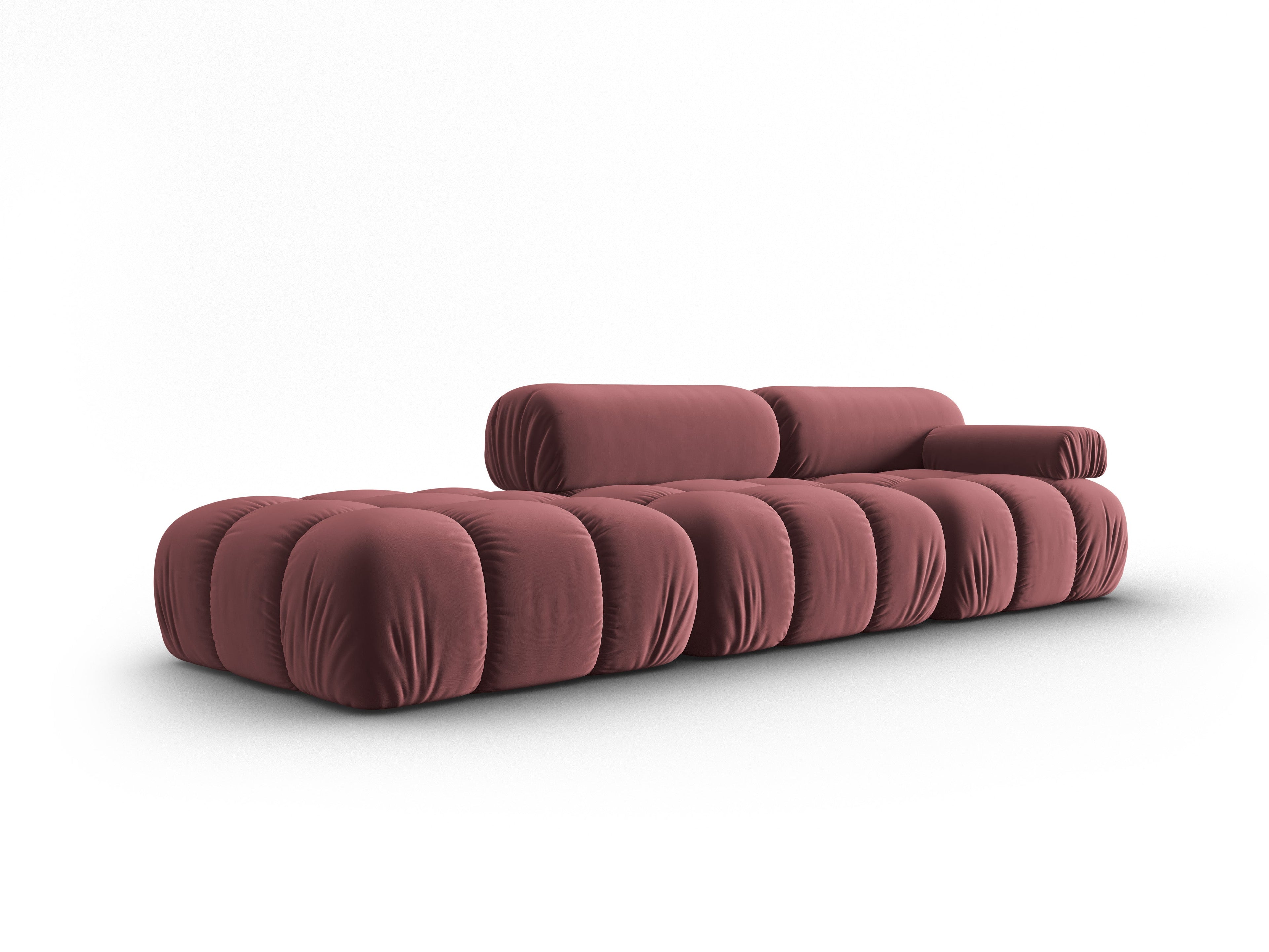 CORTINA Pink Velvet 3-Seater Open Left Sofa — Cosmopolitan Design