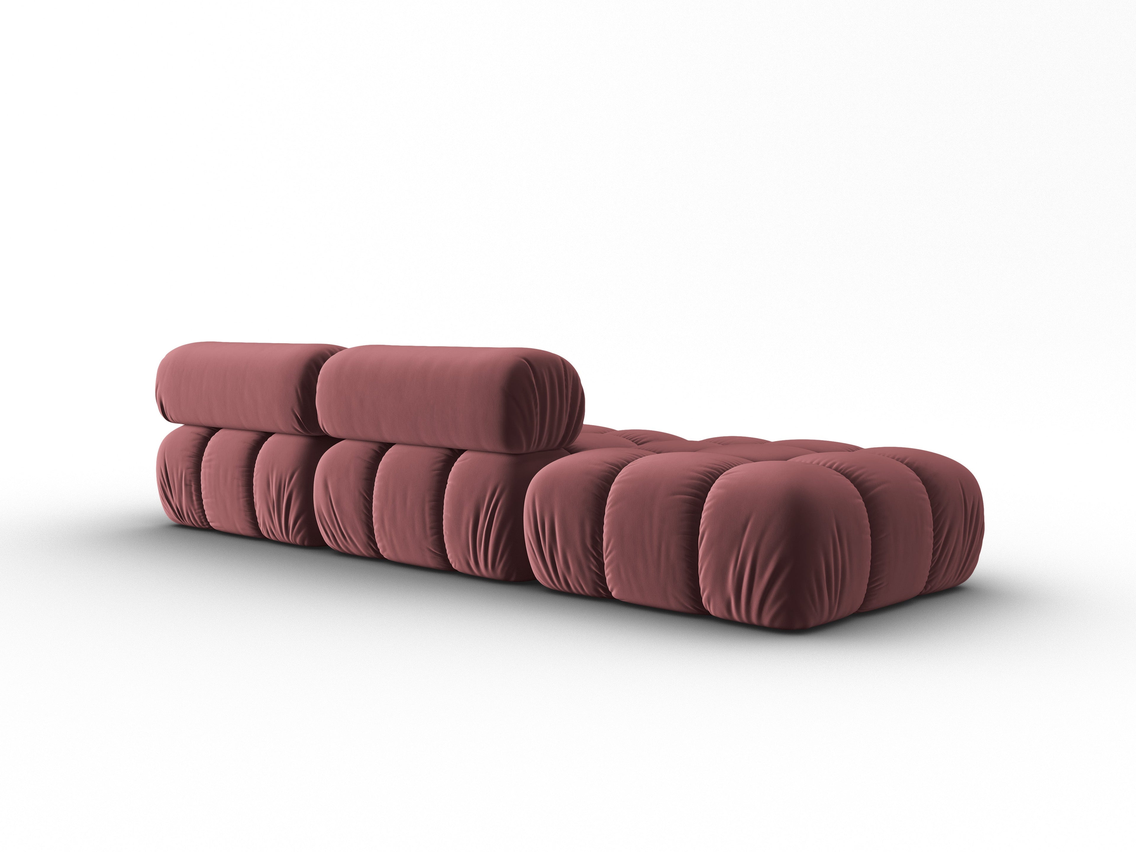 CORTINA Pink Velvet 3-Seater Open Left Sofa — Cosmopolitan Design