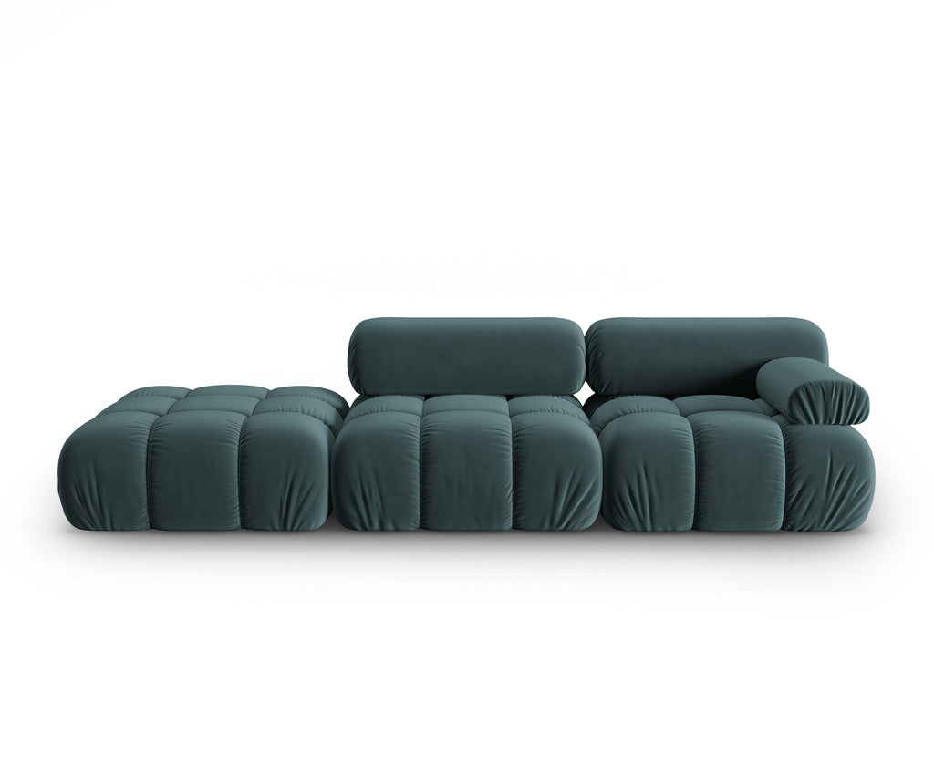 CORTINA turquoise velvet 3-seater open left sofa — Cosmopolitan Design