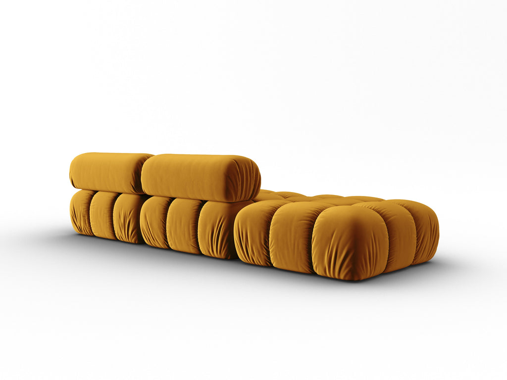 CORTINA Yellow Velvet 3-Seater Open Left Sofa — Cosmopolitan Design