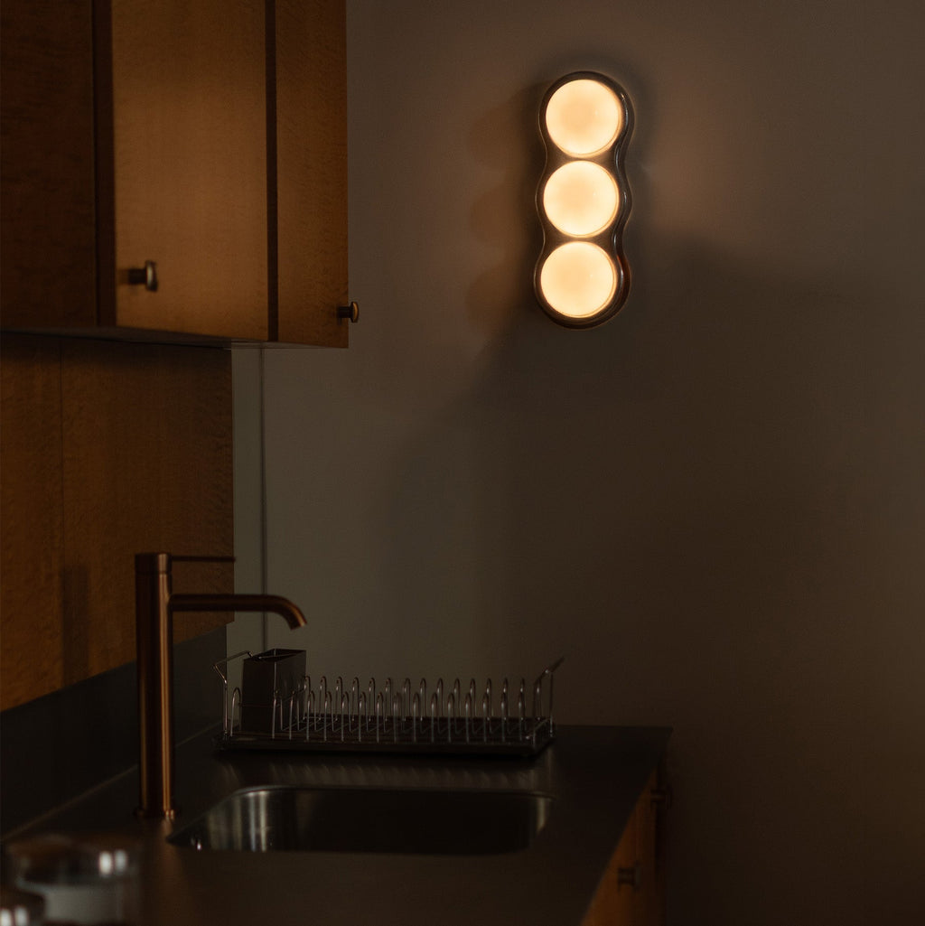 GROOVE Wall Sconce with Opal Glass and Aluminum Base — Embassy Interiors