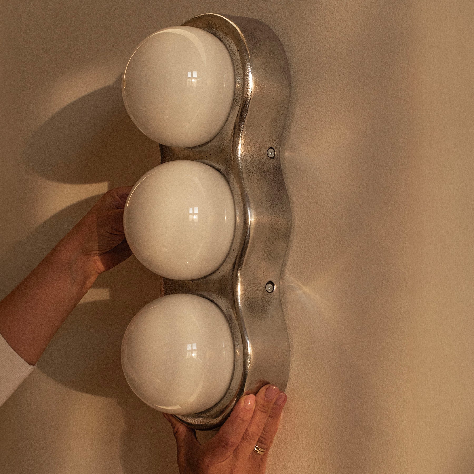 GROOVE Wall Sconce with Opal Glass and Aluminum Base — Embassy Interiors