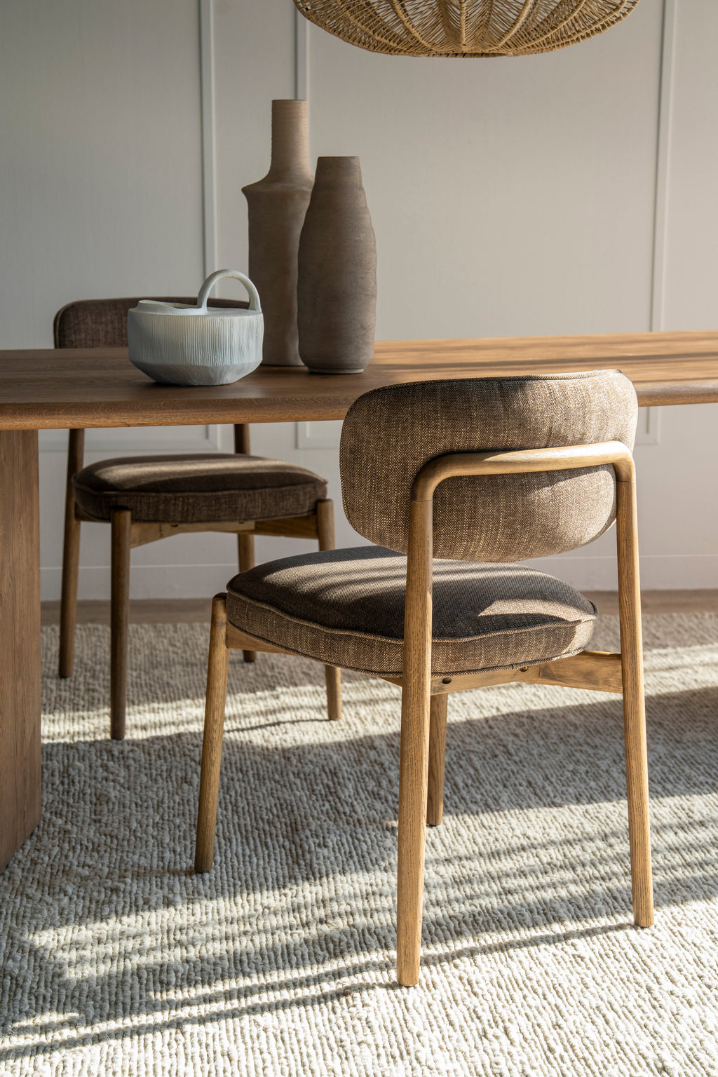 RUNE Chair in Brown with Oak Base — Eleonora