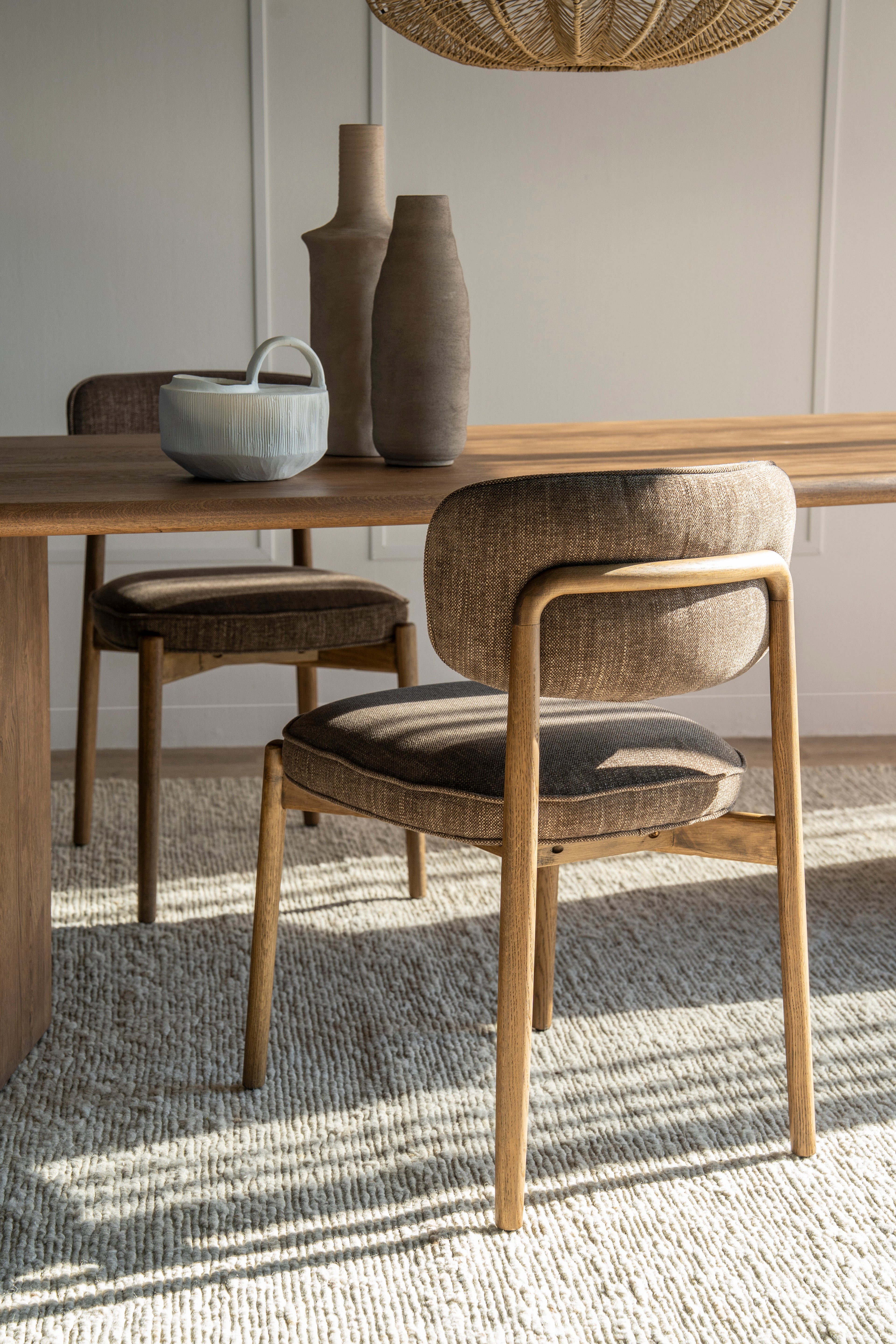 RUNE Chair in Brown with Oak Base — Eleonora