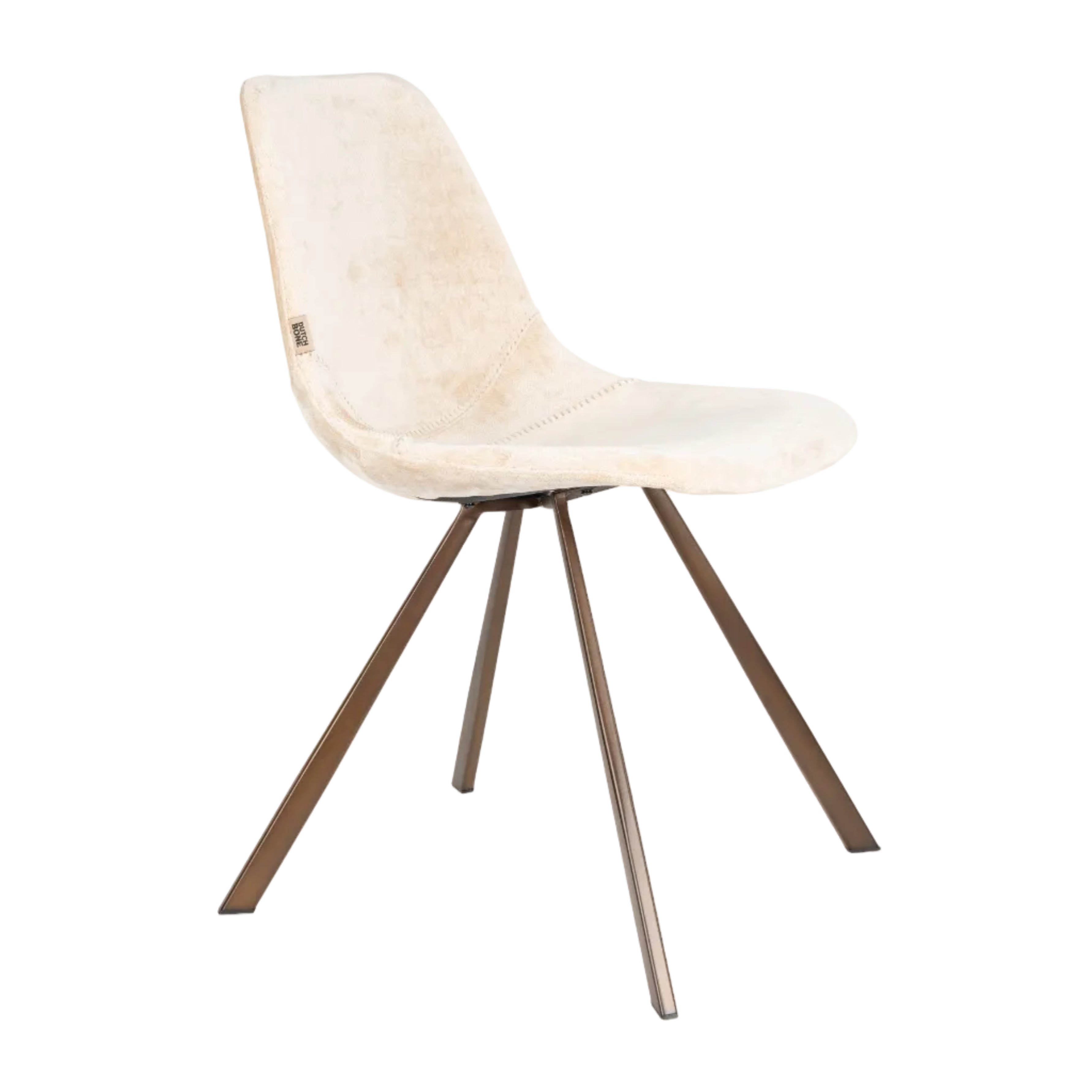 FRANKY chair in beige with a brown base — Dutchbone