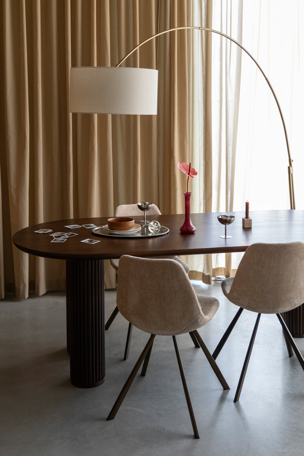 FRANKY chair in beige with a brown base — Dutchbone