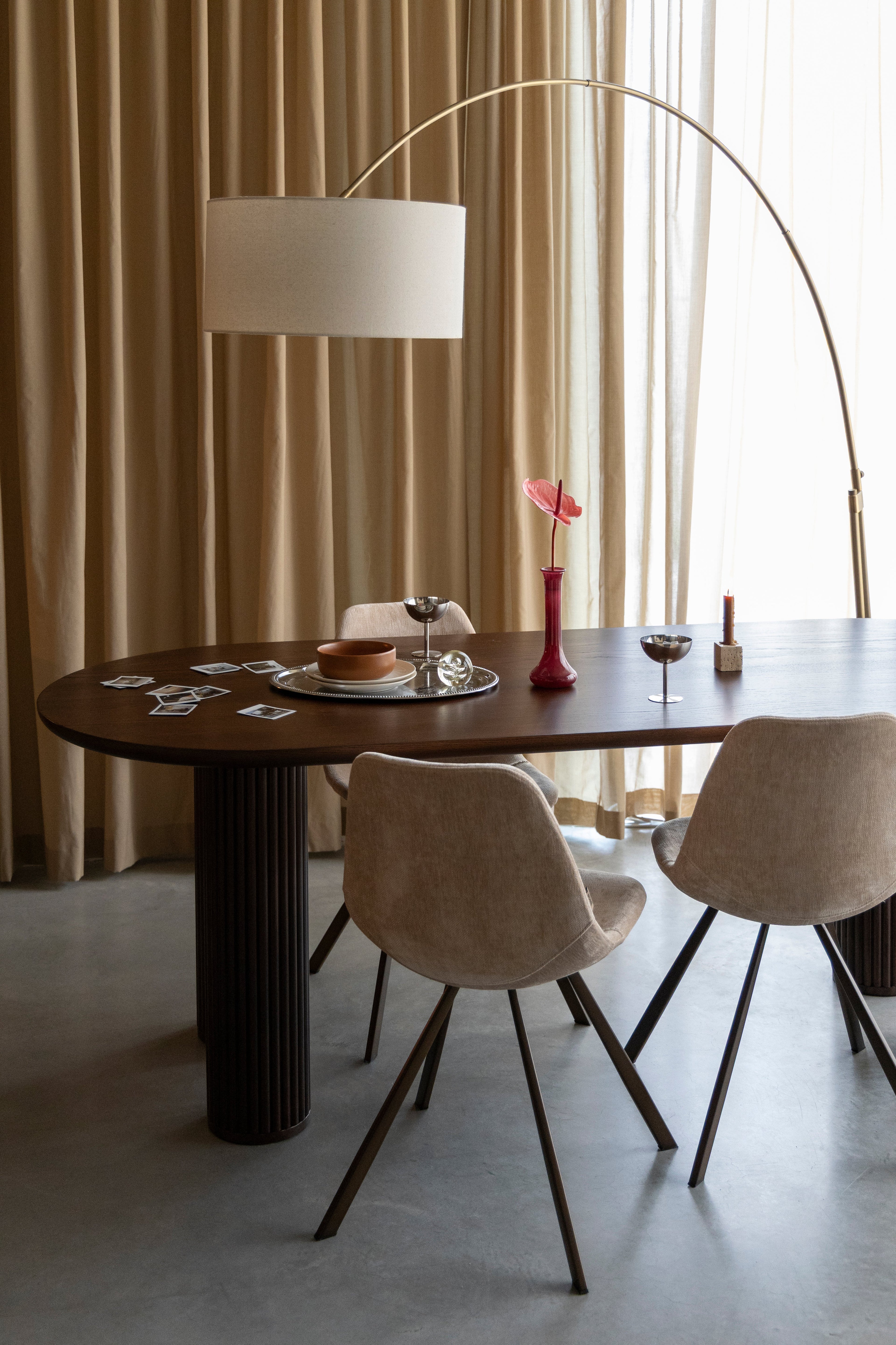 FRANKY chair in beige with a brown base — Dutchbone