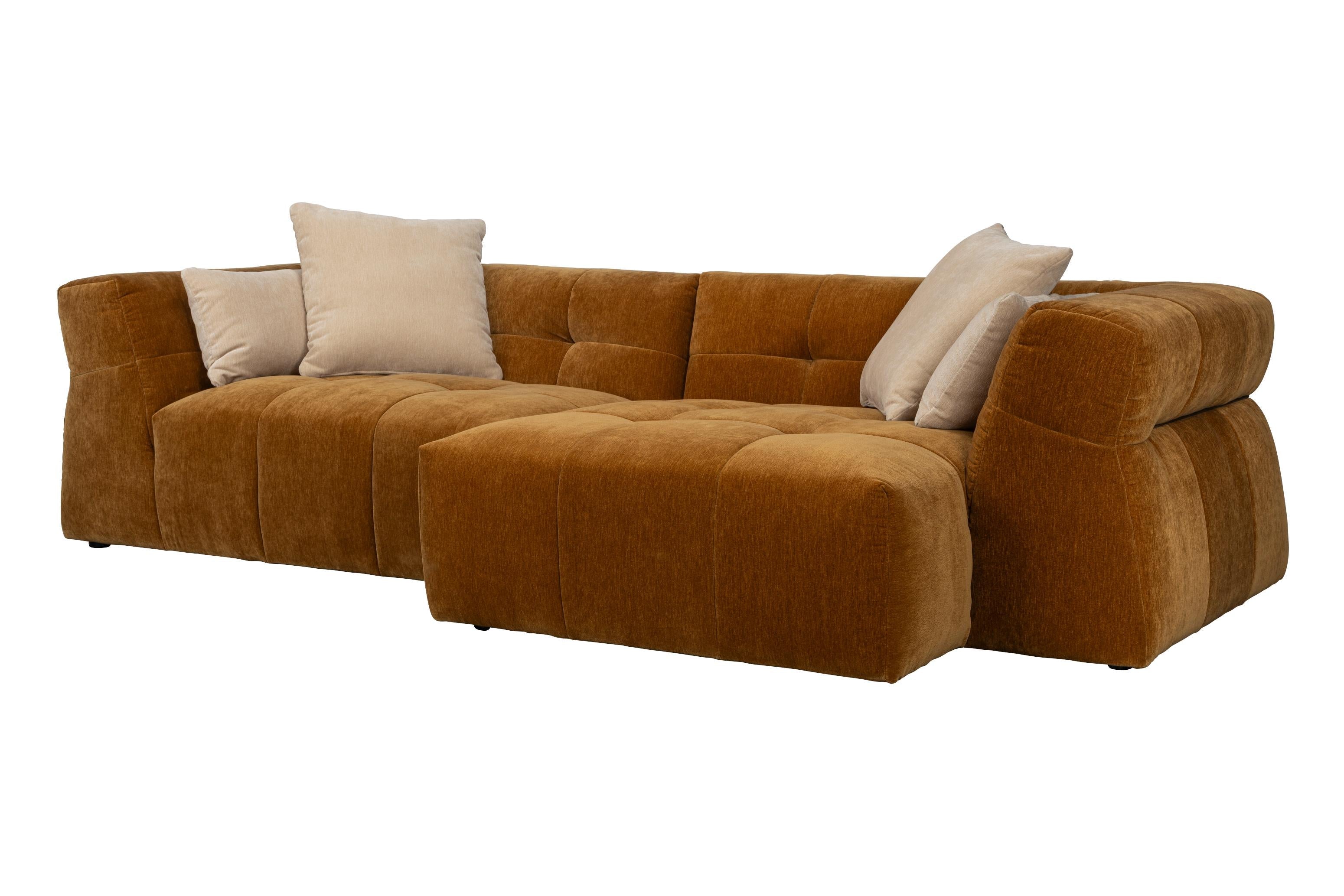 Right-facing corner sofa HODGE ochre — Dutchbone