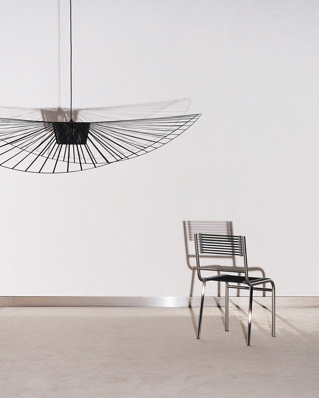 SANDOWS Chair N°212 in black with a steel base — Petite Friture