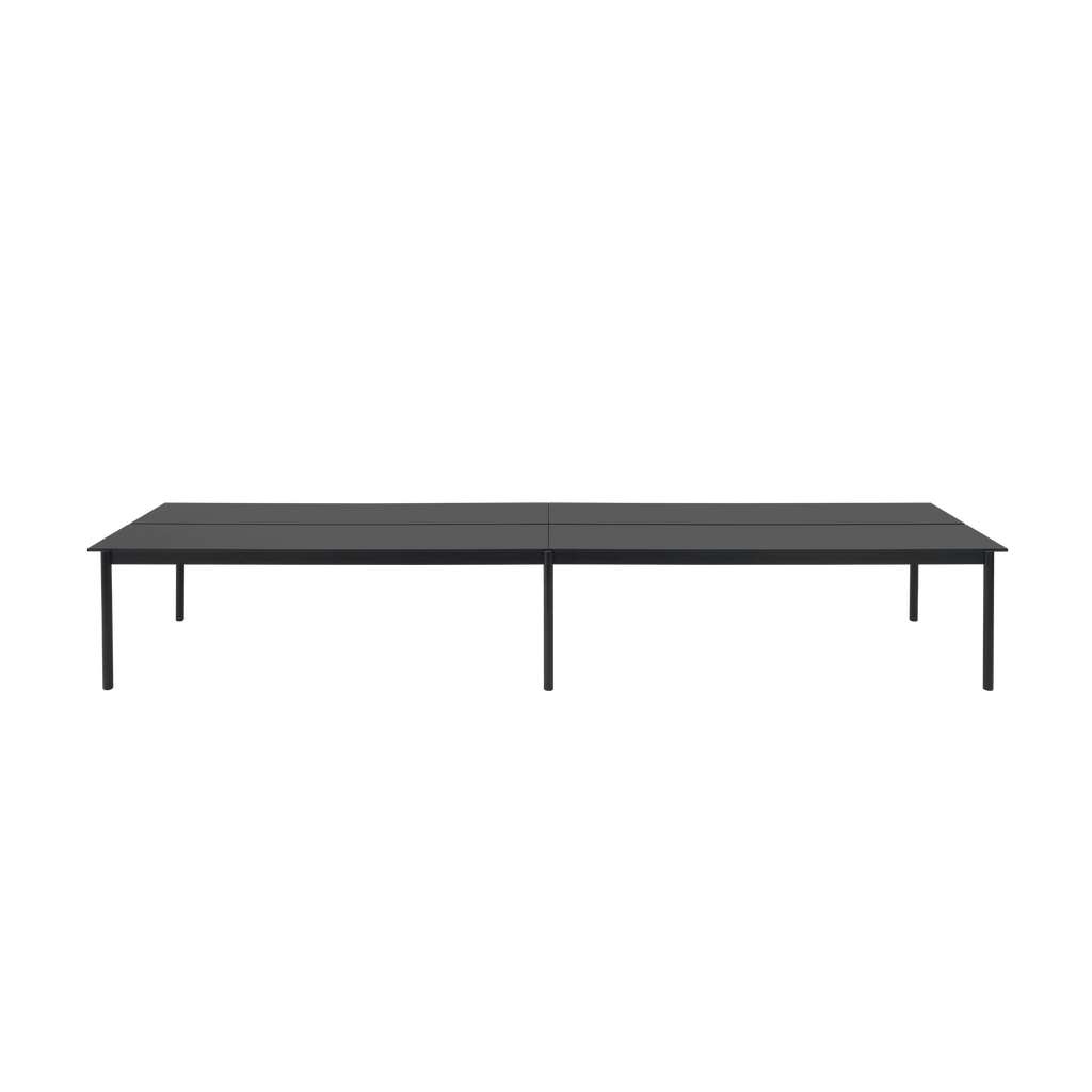 LINEAR SYSTEM Office Desk - CONFIGURATION 2 in black nanolaminate with a black base — Muuto