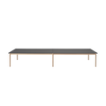 LINEAR SYSTEM Office Desk - CONFIGURATION 2 black nanolaminate with oak base — Muuto