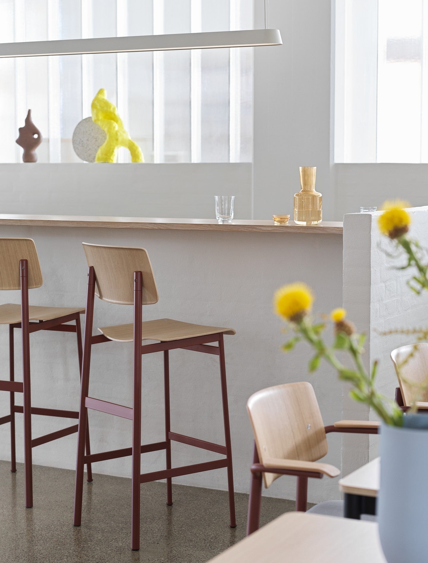 Personalized LOFT Bar Stool with Burgundy Base — Muuto