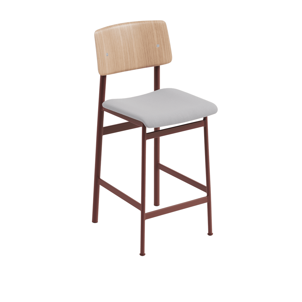 Personalized LOFT Bar Stool with Burgundy Base — Muuto