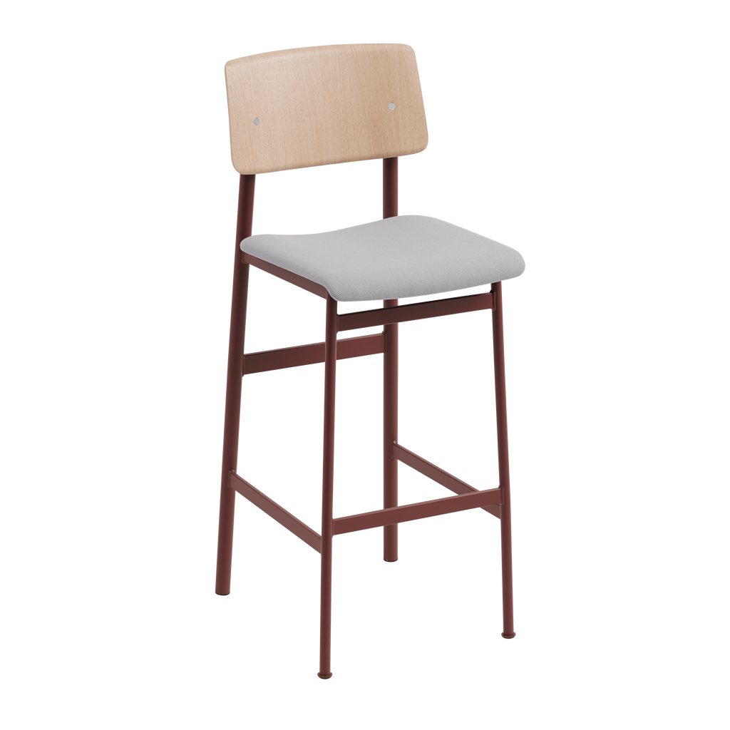 Personalized LOFT Bar Stool with Burgundy Base — Muuto