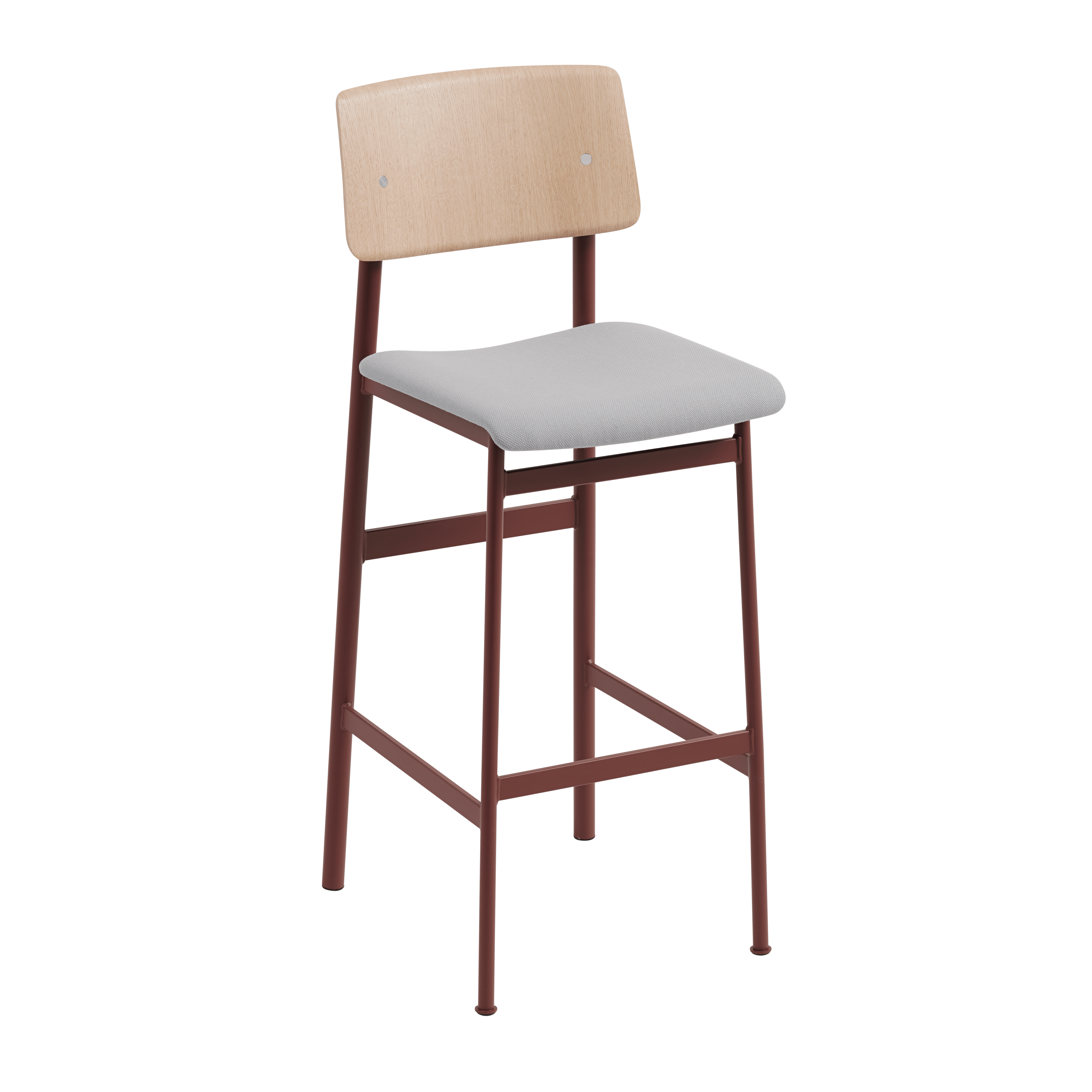 Personalized LOFT Bar Stool with Burgundy Base — Muuto