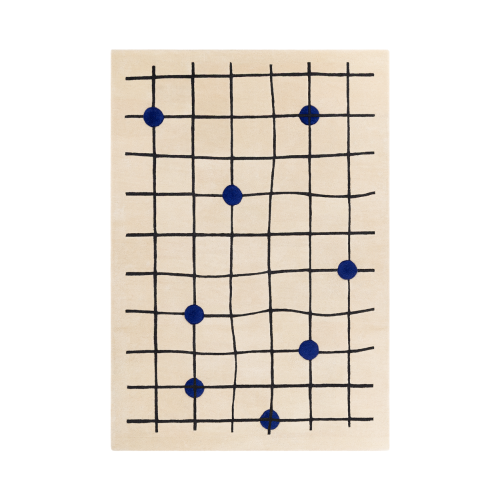 Beige LONDON Rug with Cobalt Blue — Carpets & More