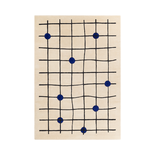 Beige LONDON Rug with Cobalt Blue — Carpets & More