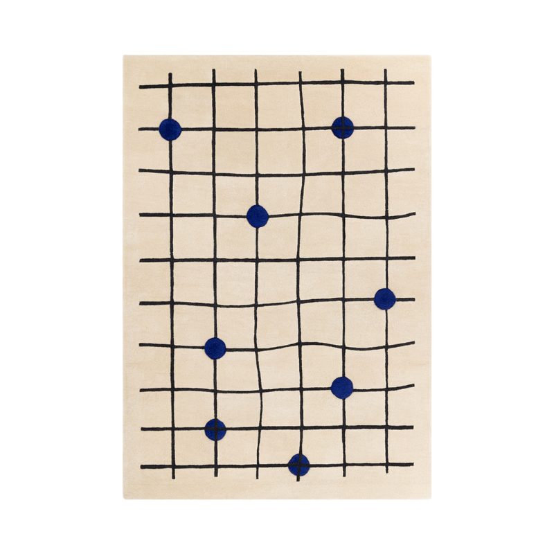 Beige LONDON Rug with Cobalt Blue — Carpets & More