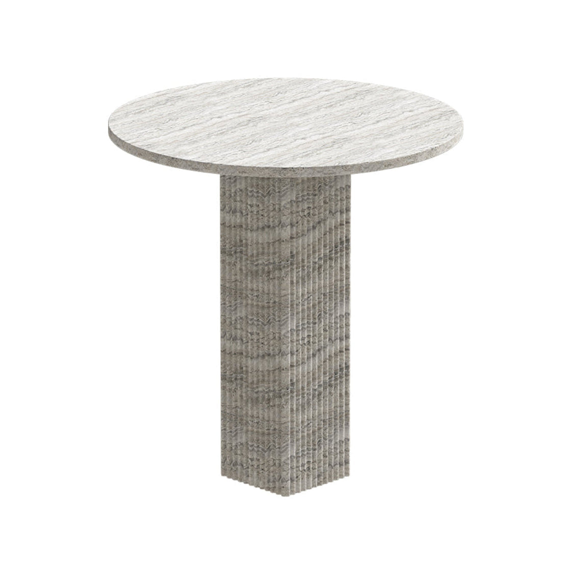 SOHO round table gray travertine — NORR11