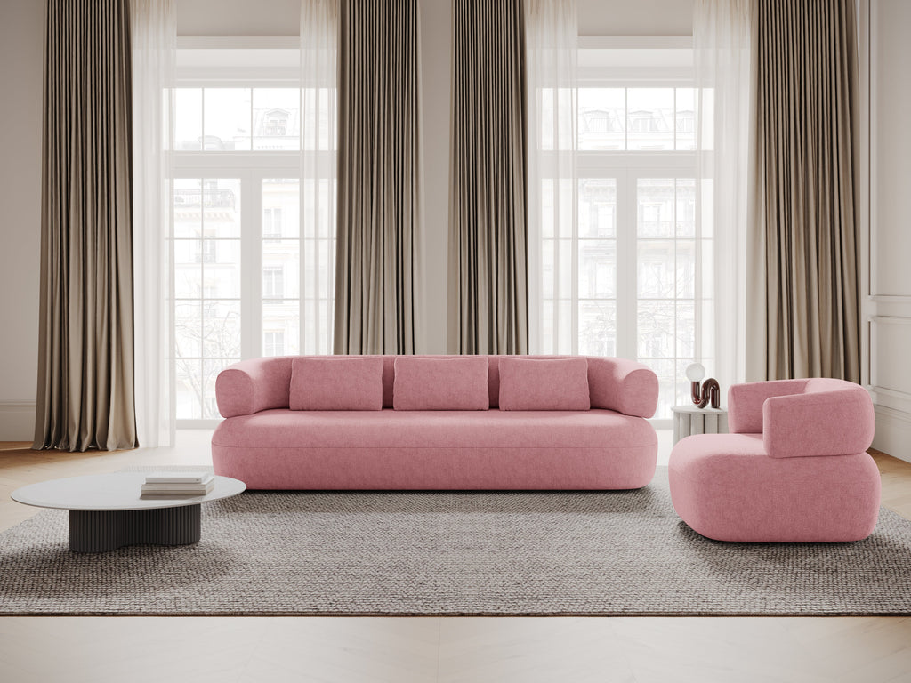 3.5-Seater Sofa ALDRIN Pink Chenille — Windsor & Co