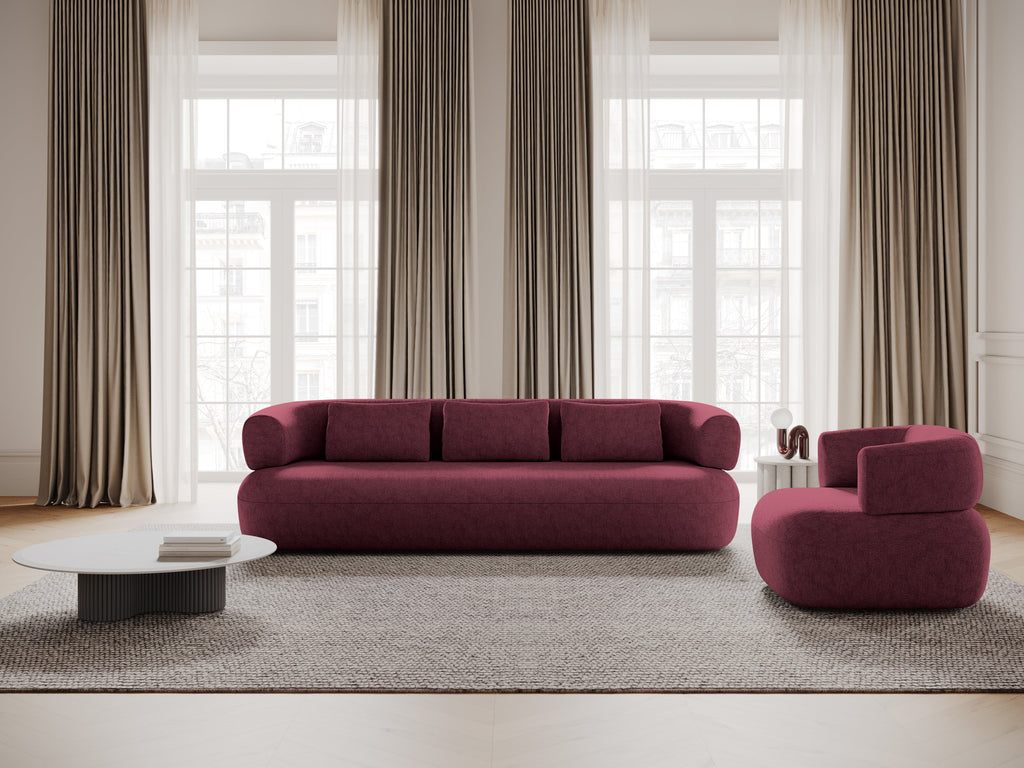 3.5-Seater Sofa ALDRIN in Crimson Chenille — Windsor & Co