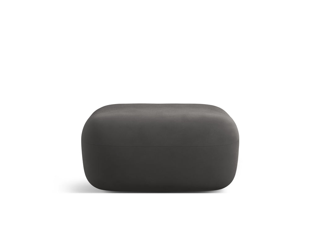 Aldrin Velvet Pouf in Dark Gray — Windsor & Co