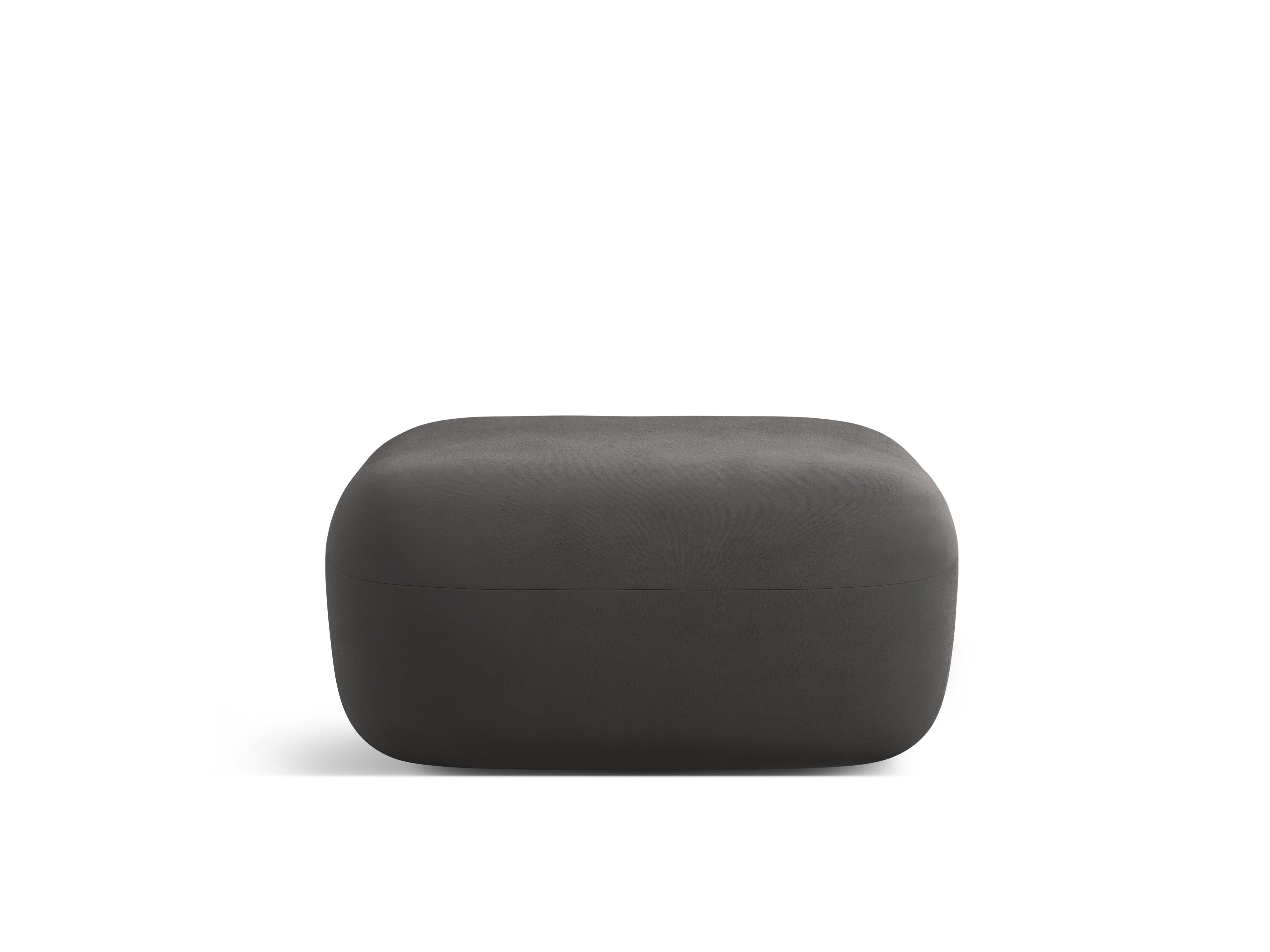 Aldrin Velvet Pouf in Dark Gray — Windsor & Co