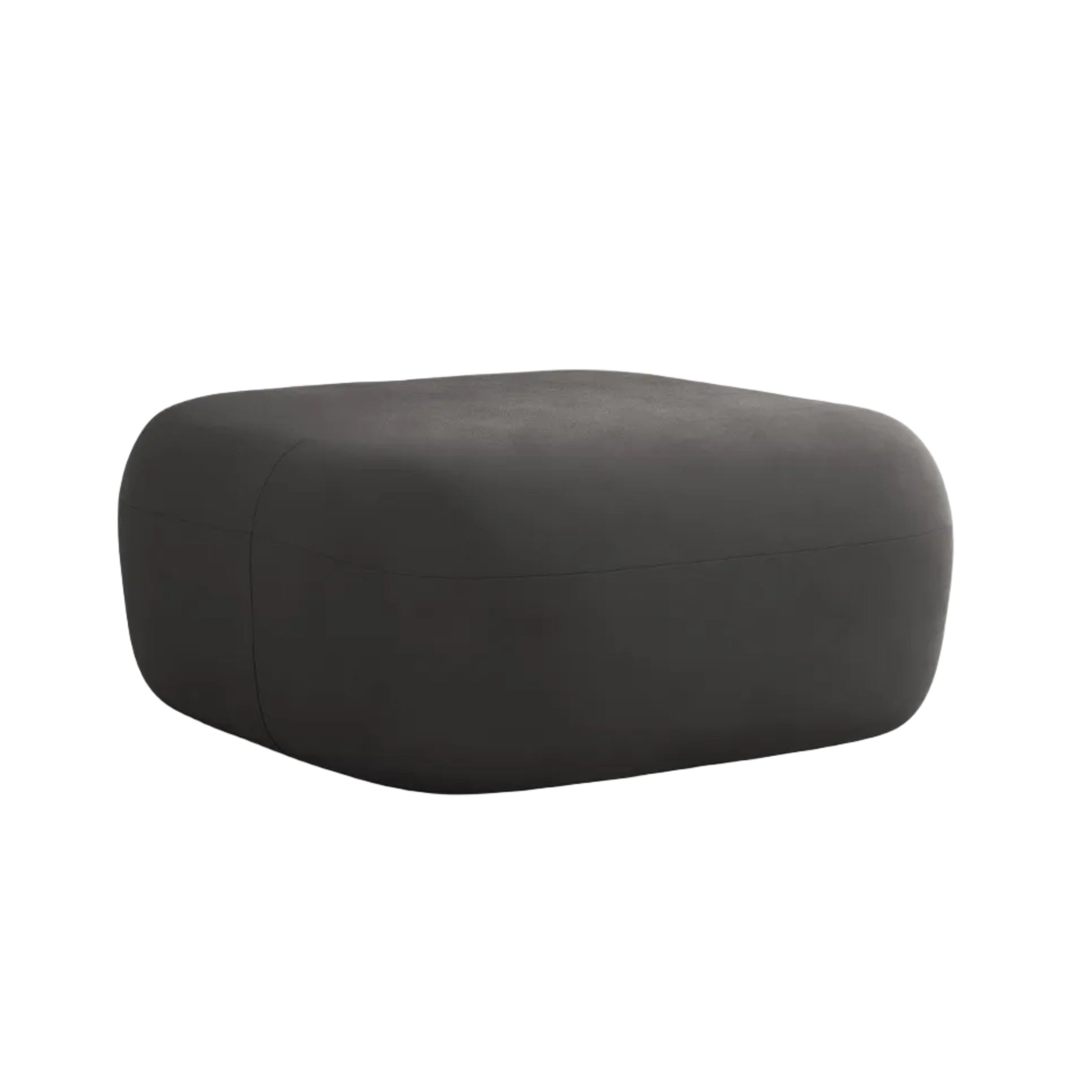 Aldrin Velvet Pouf in Dark Gray — Windsor & Co