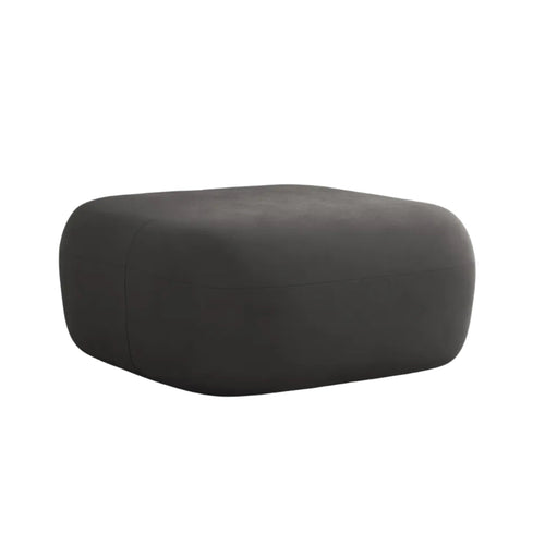 Aldrin Velvet Pouf in Dark Gray — Windsor & Co