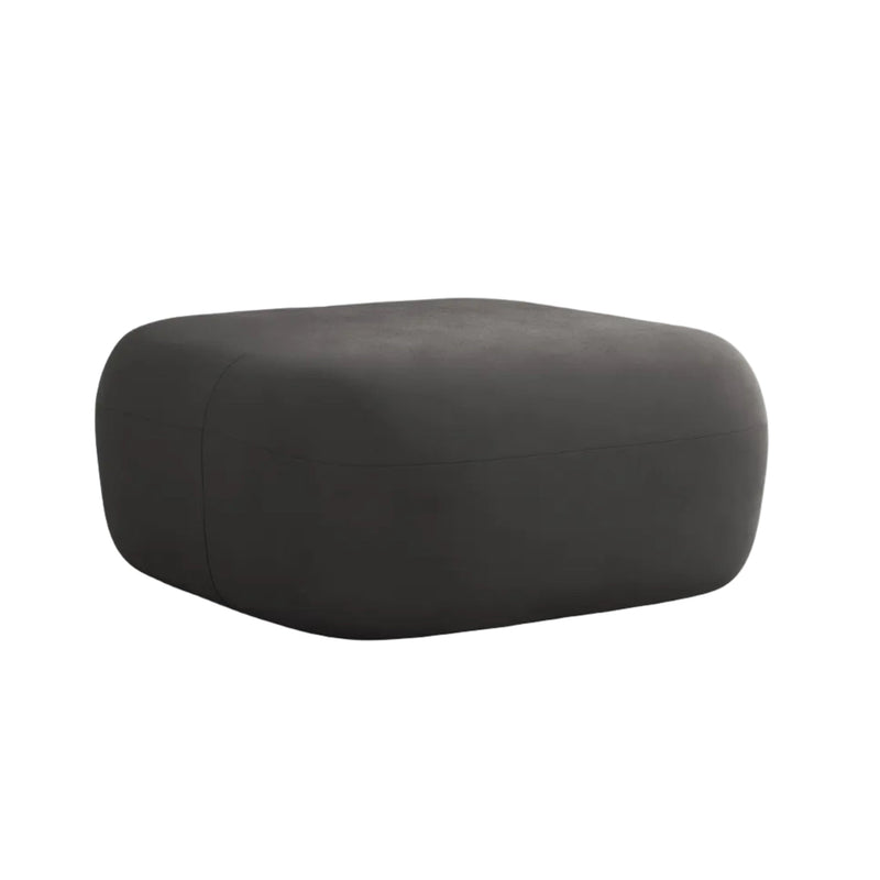 Aldrin Velvet Pouf in Dark Gray — Windsor & Co